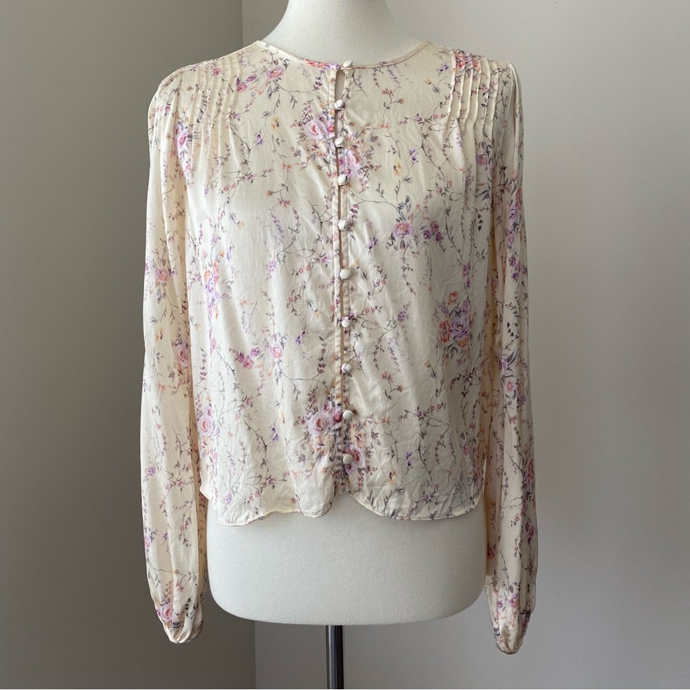 LoveShackFancy Talia Silk Blouse